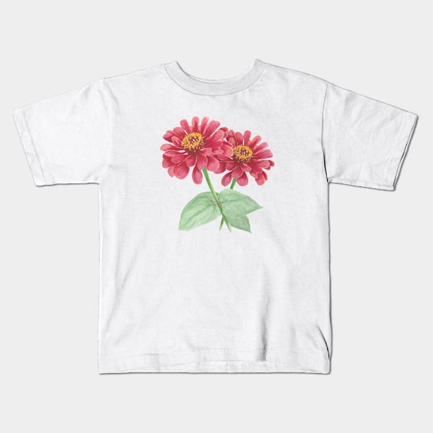 Zinnia Flower Kids T-Shirt by RaymondWareNYC